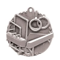 1 3/4" Antique Silver Gymnastics Millennium Medal