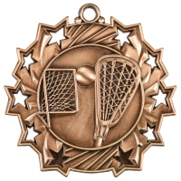 2 1/4" Antique Bronze LaCrosse Ten Star Medal