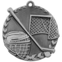 1 3/4" Antique Silver Hockey Millennium Medal