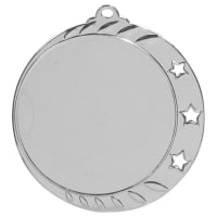 1 7/8" Bright Silver 3-Star 1 1/2" Insert Holder Medal