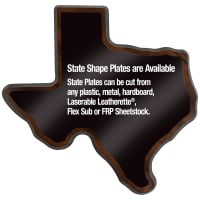 7 1/4" x 7 1/4" Walnut Finish Black Edge Texas State Plaque