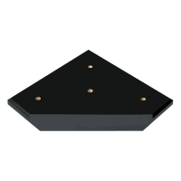 8 1/4" x 8 1/4" x 3/4" Value Matte Black Finish Slant Front 3-Post Base Only