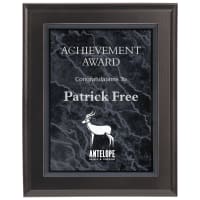 6" x 8" Black Marble Acrylic Plaque Plate