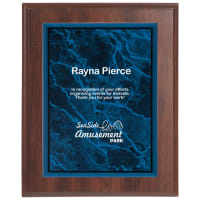 6" x 8" Blue Marble Acrylic Plaque Plate