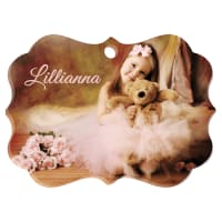 3.95" x 2.85" White Benelux Acrylic Ornament, 1-Sided (Ribbon/Hanger Not Included)