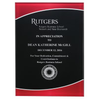 7" x 10" Acrylic Plaque Plate with Red Border and Black Center