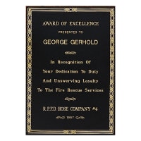 7" x 10" Black Laserable Brass Plate with Gold Design Border and Four Holes