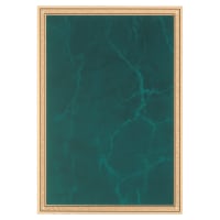 5 1/4" x 7 1/4" Brass Plated Steel Emerald Marble Plate with Gold Border