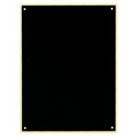 4" x 9" Black Laserable Brass Plate with Thin Gold Border and 4 Holes