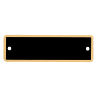 1" x 3 1/4" Black Round Corner Plate with Gold Border and Two Holes