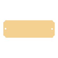 1 1/4" x 2 1/2" Brushed Gold Brass Plate with Notched Corners and Two Holes