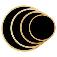 4 1/4" Round Black Laserable Brass Plate with Gold Border