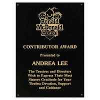 4 1/4" x 6 1/4" Black Laserable Brass Plaque Plate with Four Holes