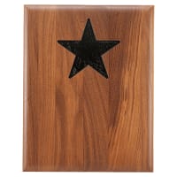 12" x 15" Walnut Piano Finish Plaque With Star Recess