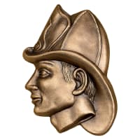 5" x 6" Antique Bronze Fireman with Helmet Relief Casting