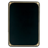 8 1/2" x 11" Black Brass Plate with Rounded Corners, Gold Border and Four Holes