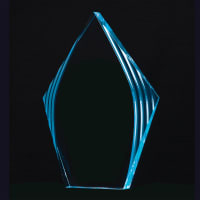 7 3/4" Flame Series Acrylic-Blue Accented Upright Only