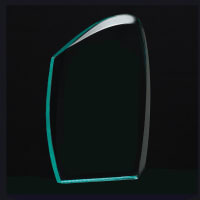 5 1/2 x 9 1/4 Tidal Series Jade Acrylic Award-Upright Only