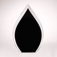10" Flame Series Clear Acrylic with Black Silkscreened Back-Upright Only