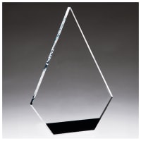 5 3/4" x 8" Diamond Series Clear Acrylic with Black Accent-Upright Only