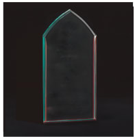 9 5/8" Flame Jade Acrylic with Rosewood Piano Finish Base-Upright Only