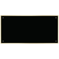 4 3/4" x 9 3/4" Black Laserable Brass Plate with Thin Gold Border and 4 Holes