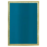 7" x 10" Royal Blue/Gold Brass Plated Steel Florentine Plaque Plate