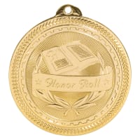 2" Bright Gold Honor Roll Laserable BriteLazer Medal