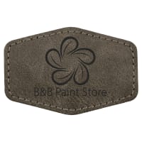 3" x 2" Dark Gray Premier Laserable Leatherette Hex Patch with Kota Pro Adhesive - Creekside Collection