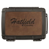 Travel Cigar Case - Laserable Leatherette, Creekside Collection, Dark Brown