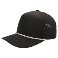 Black/Black with White Rope BrimCo 5-Panel Performance Hat