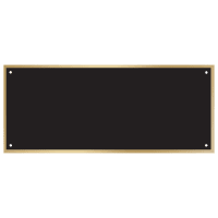 2 3/8" x 5 3/4" Black Laserable Brass Plate with Gold Border and 4 Holes
