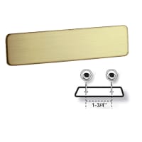 2 3/8" x 1/2" Satin Leaded Brass Name Badge Blank with Fused Posts
