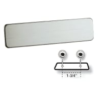 2 1/2" x 5/8" Satin Nickel Silver Name Badge Blank with Fused Posts
