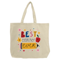 Natural Cotton Canvas Tote with 5" Gusset, 20" x 15" x 5"