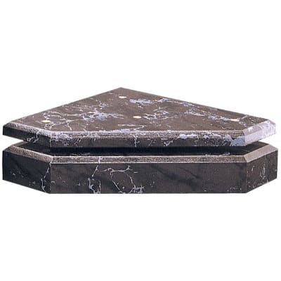 8" x 8" x 1 1/2" Black Marble Finish 3-Post Set