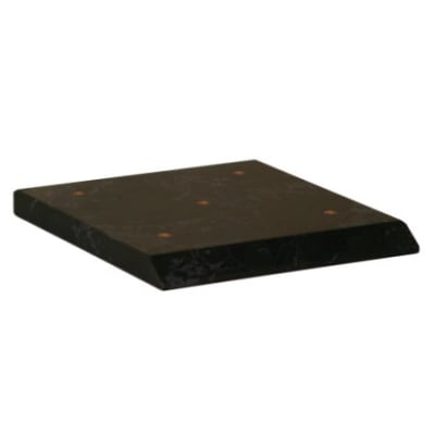 7 1/4" x 8 1/4" x 3/4" Black Marble Finish Slant Front 4-Post Base