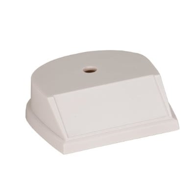 3 3/4" x 3 3/4" White Centerhole Countersunk Big Plate Rounded Plastic Base