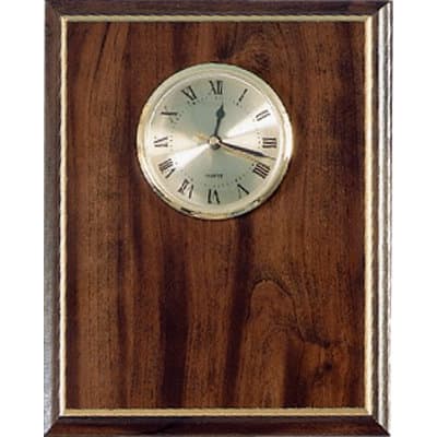 8" x 10" Cherry Finish with Gold Cove Edge Clock Plaque