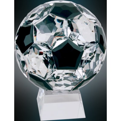 7 1/2" Crystal Soccer Ball on Clear Base