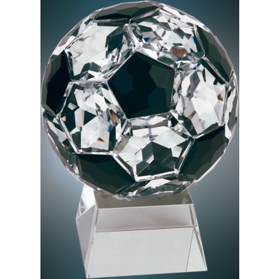 11 1/4" Crystal Soccer Ball on Clear Base