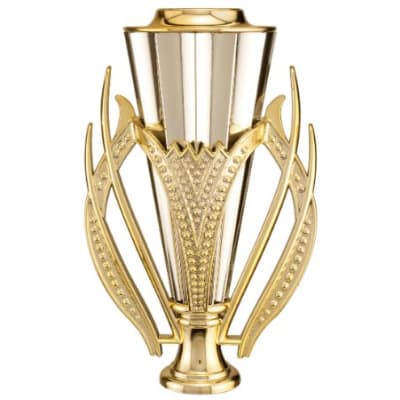 7 1/2" Gold/Silver Plastic Cup with Lid