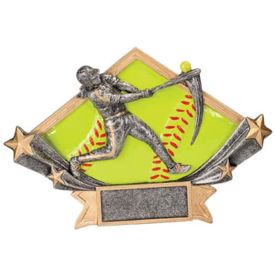 8 1/2" x 5 3/4" Female Softball Diamond Star Resin