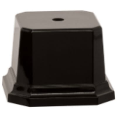 3 9/16" x 3 9/16" Gloss Black Weighted Plastic Base with Clipped Corners
