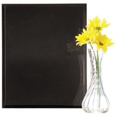 8" x 10" High Gloss Solid Black Finish Plaque