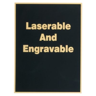 3" x 5" Black/Gold Brass Plated Steel Plaque Plate