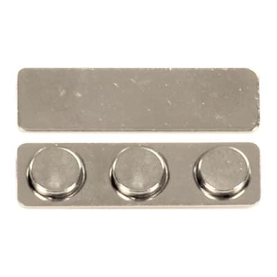 1 3/4" x 1/2" Metal 3-Post Magnet with Adhesive