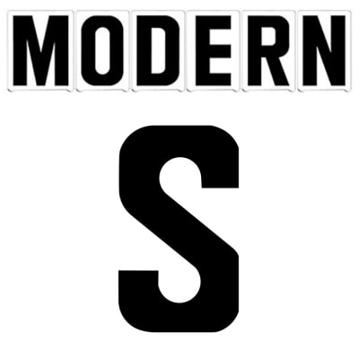 3"(H) Black Modern Font Letter S Gemini Pronto Changeable Copy
