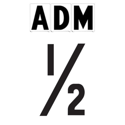 4"(H) Black ADM Font 1/2 Mark Gemini Pronto Changeable Copy