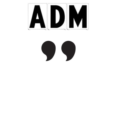 4"(H) Black ADM Font Right Quote Mark Gemini Pronto Changeable Copy
